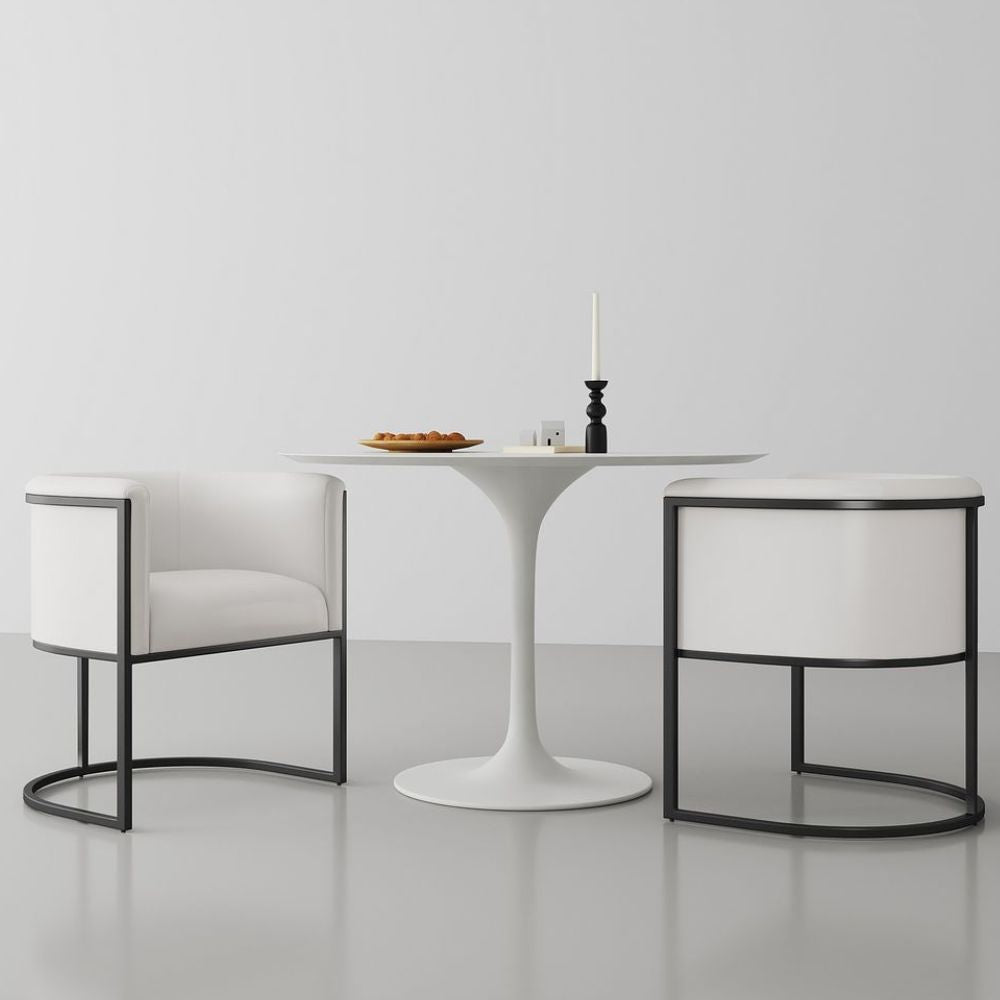 Cosmopolitan Metal Vegan Leather Accent Dining Chair