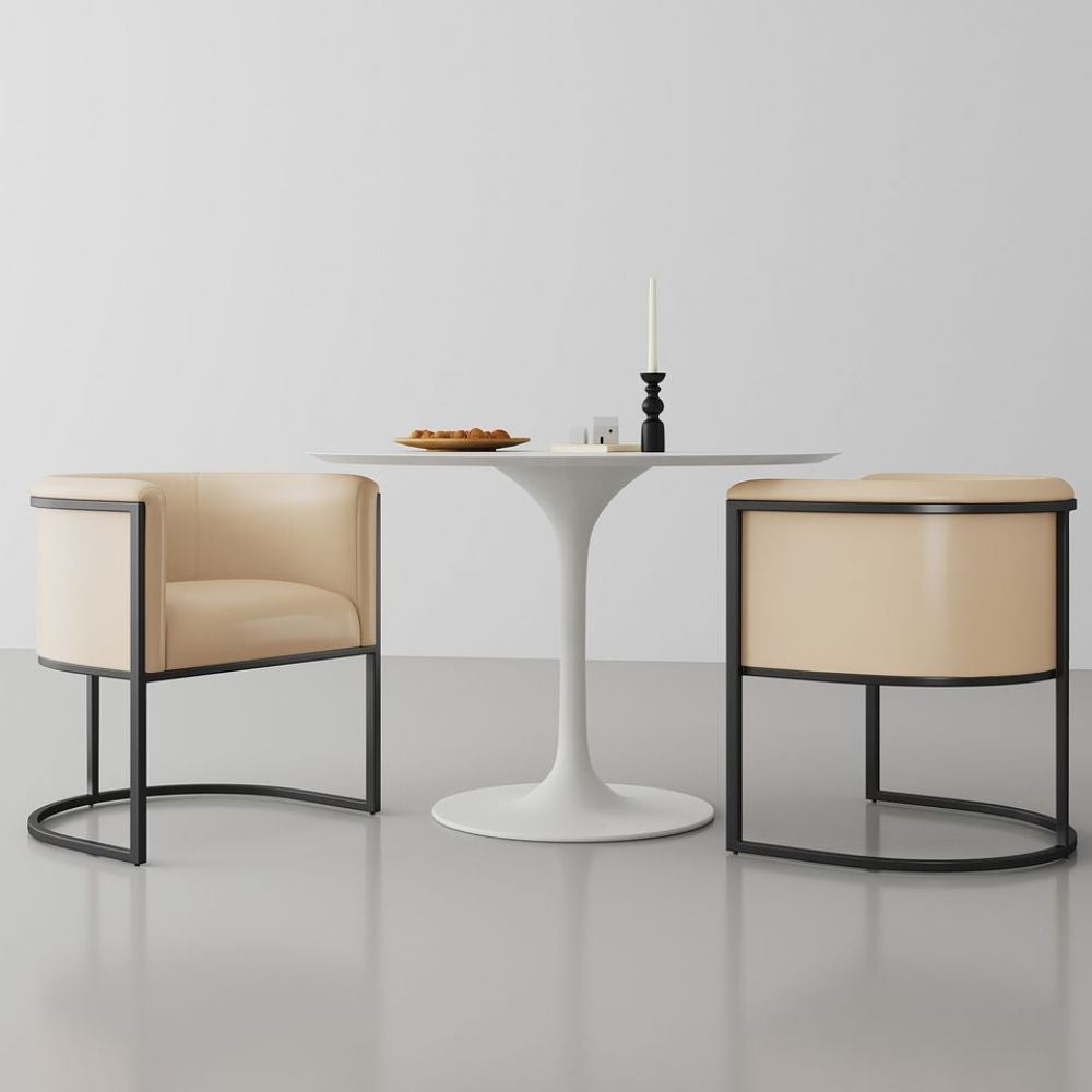 Cosmopolitan Metal Vegan Leather Accent Dining Chair
