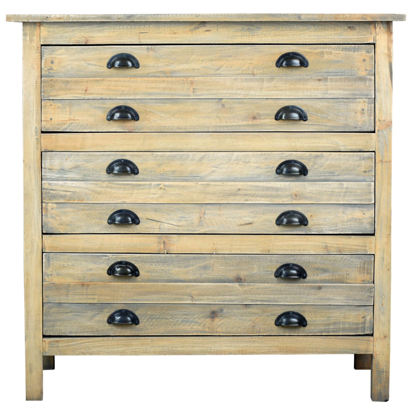 Sunset Trading Cottage Solid Wood 3 Drawer 37" Chest | Distressed Driftwood Brown | Fully Assembled Small Sideboard CC-CHE150S-DW