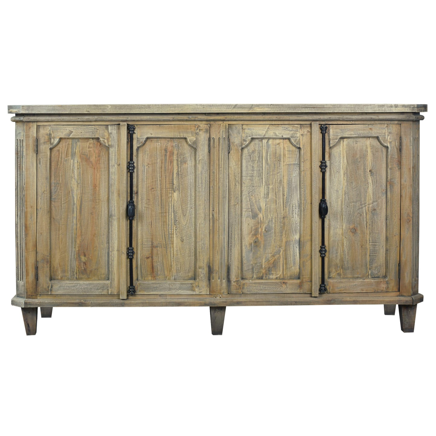 Sunset Trading Cottage 71" Panel Door Credenza | Driftwood Brown Solid Wood Sideboard | Fully Assembled Cabinet CC-CAB291S-DW