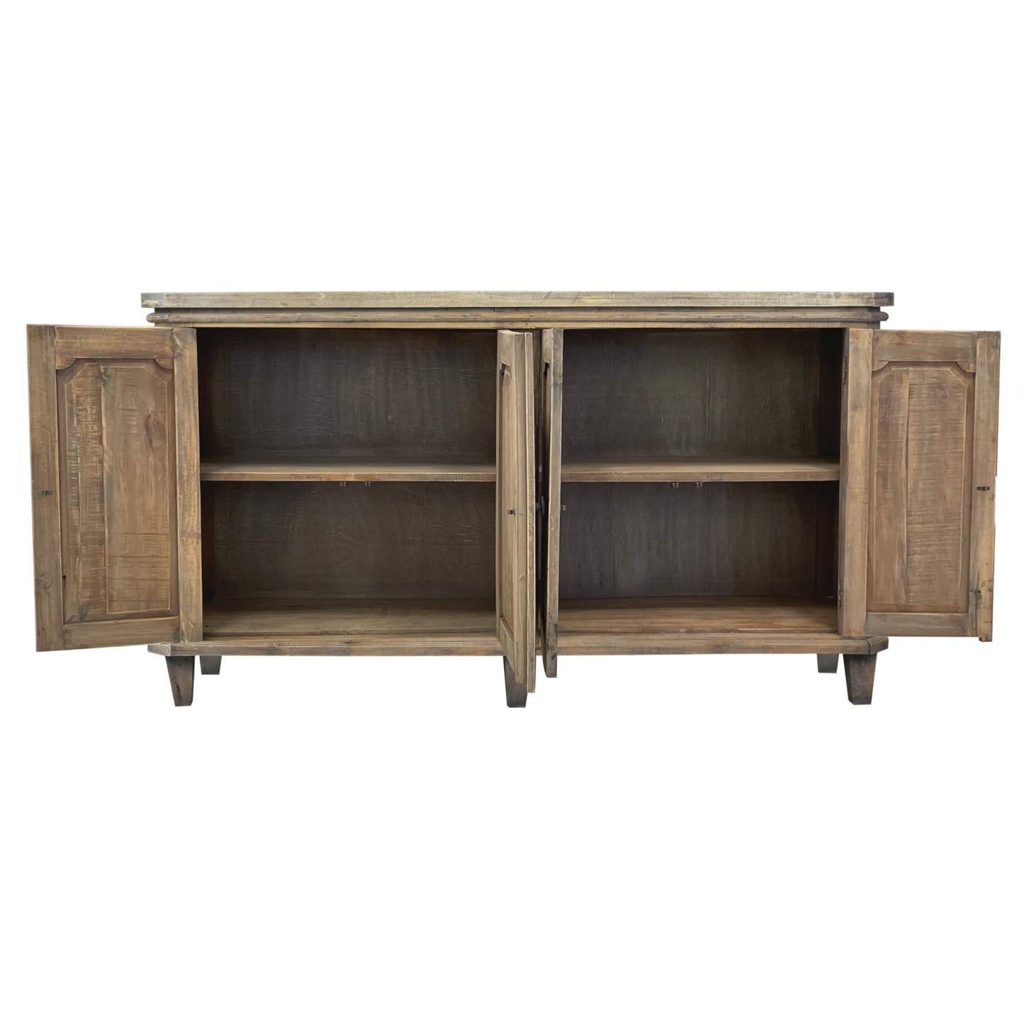Sunset Trading Cottage 71" Panel Door Credenza | Driftwood Brown Solid Wood Sideboard | Fully Assembled Cabinet CC-CAB291S-DW