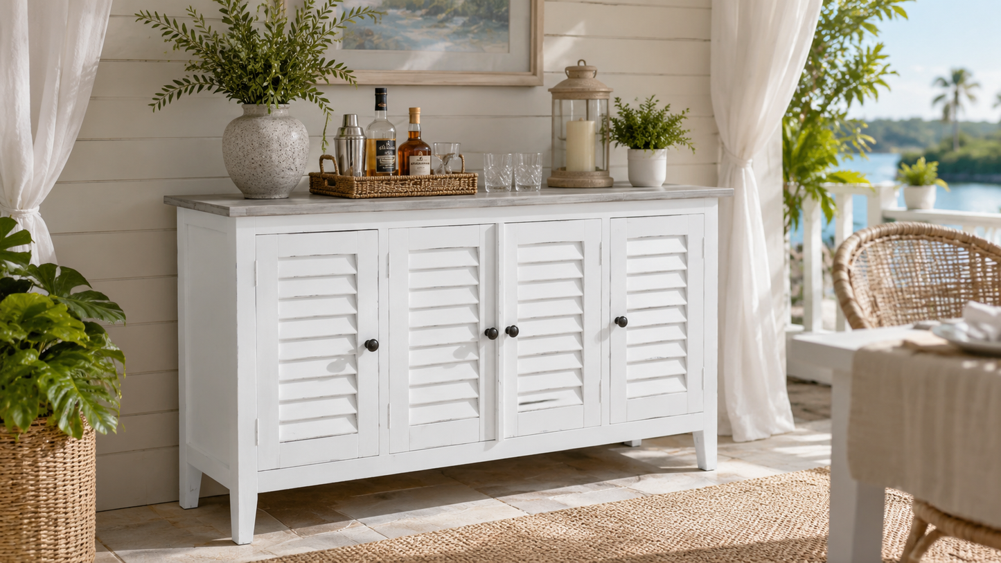 Cottage 59" Shutter Door Credenza