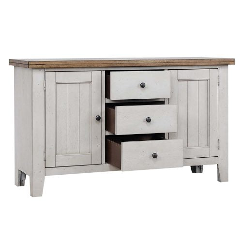 Sunset Trading Country Grove Buffet | Distressed Gray and Brown Wood DLU-CG-BUF-GO