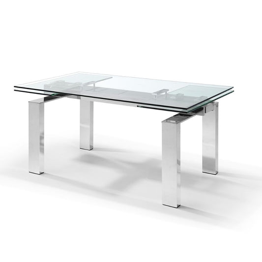 Cuatro Tempered Glass Tabletop Extendable Dining Table goldstardining.com