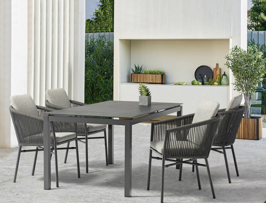 Whiteline Lynn Outdoor Dining Table DT1837-DGRY - GOLD STAR Dining