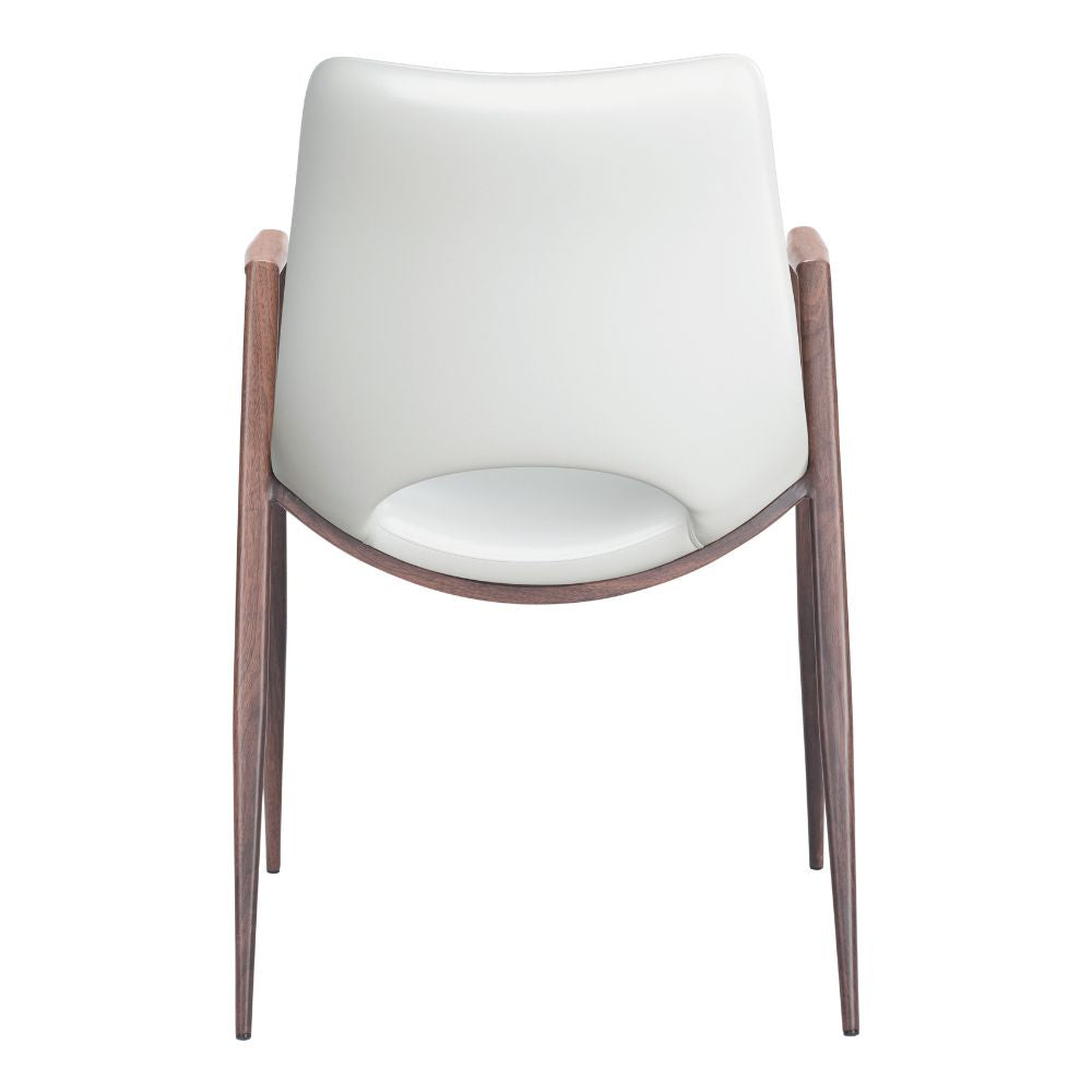 DesiFauxLeatherWhite_Walnut_SteelFrameSetof2DiningChairs-rear2, goldstardining.com
