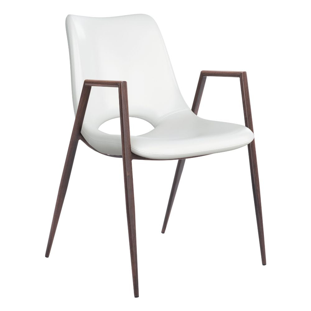 DesiFauxLeatherWhite_Walnut_SteelFrameSetof2DiningChairs-lifestyle2, goldstardining.com