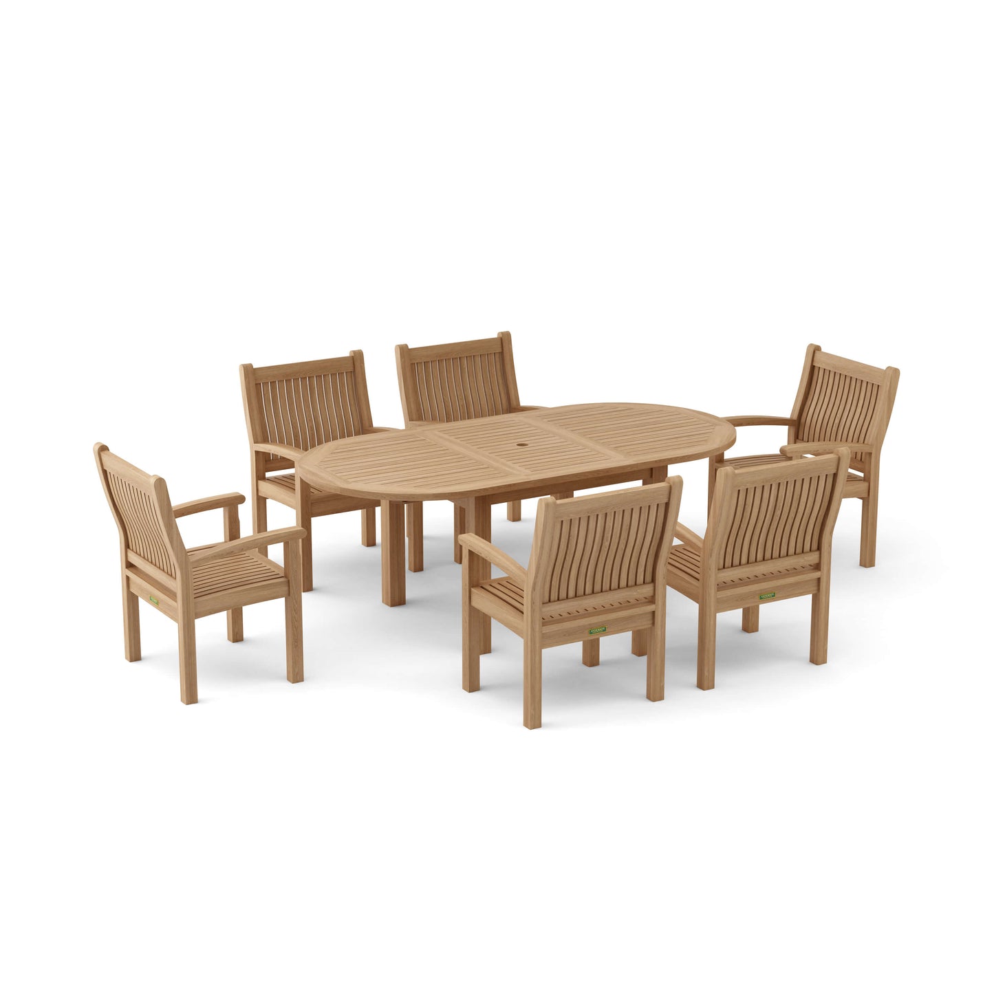 Anderson Teak Bahama Sahara 7-Pieces 78" Oval Dining Set Set-83