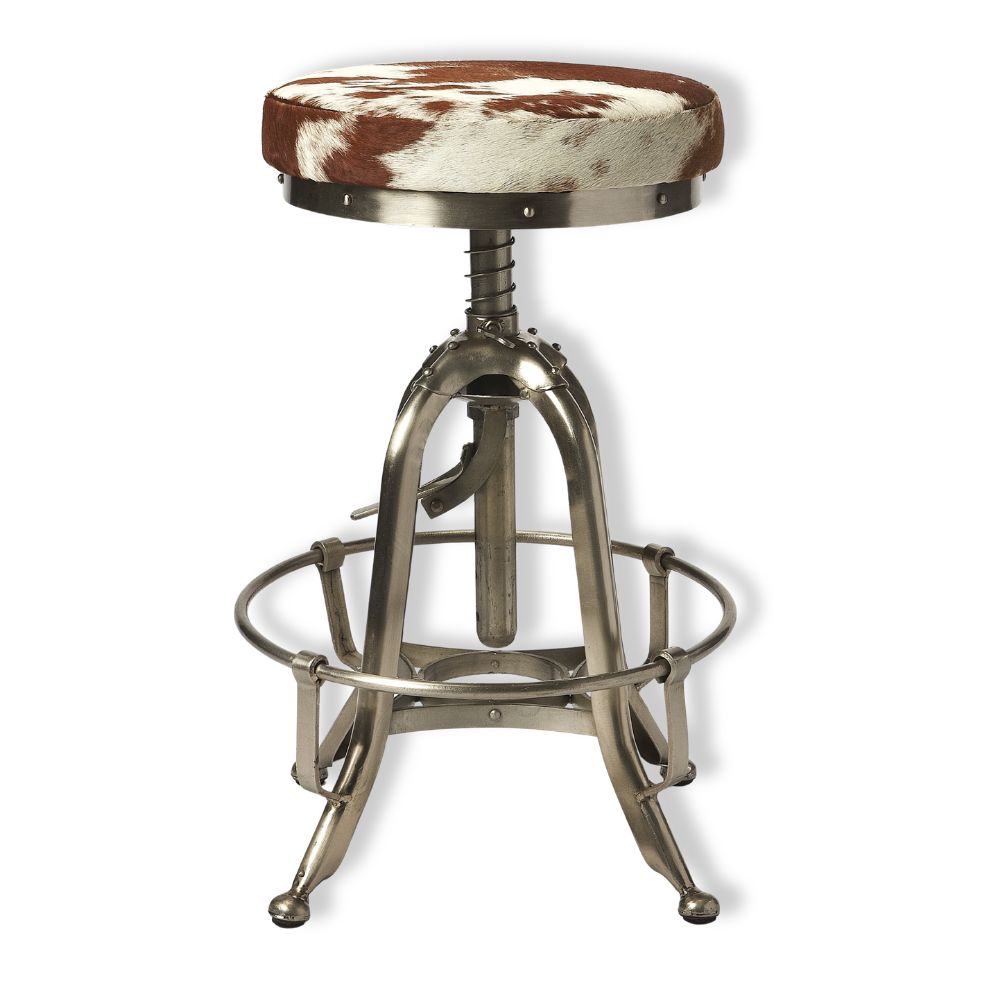Butler Specialty Company Donovan Hair-On-Hide 22" Bar Stool, Multi-Color 5240373