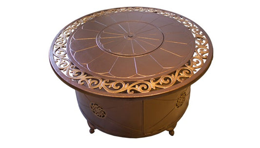 Az Patio Round Cast Aluminum Decorative Firepit In Bronze F-1201-FPT