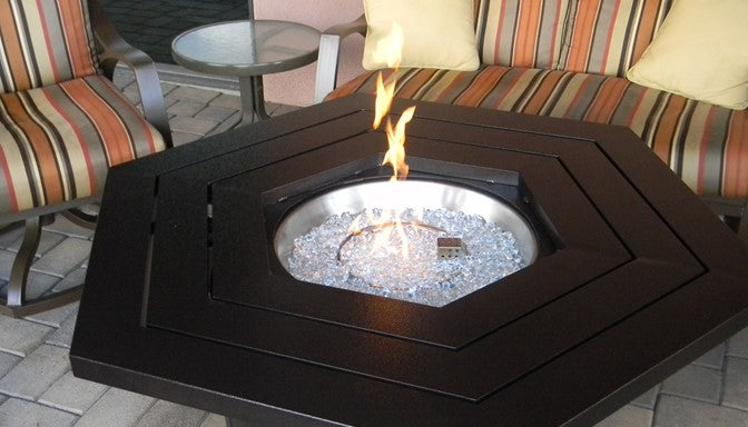 Az Patio Hammered Bronze Hexagon Aluminum Fire Pit F-HEX-FPT