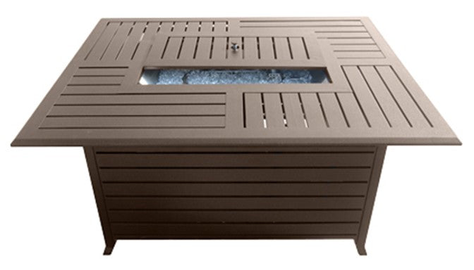 Az Patio Rectangular Slatted Aluminum Firepit FS-1010-T-12