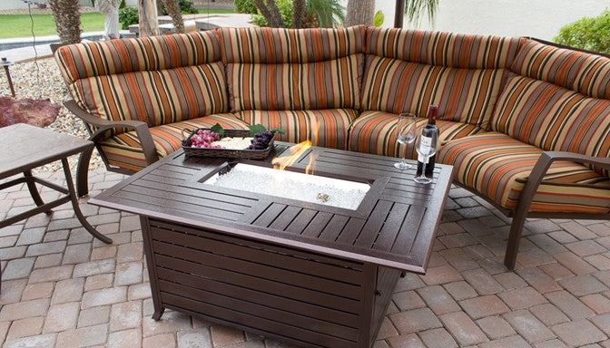 Az Patio Rectangular Slatted Aluminum Firepit FS-1010-T-12