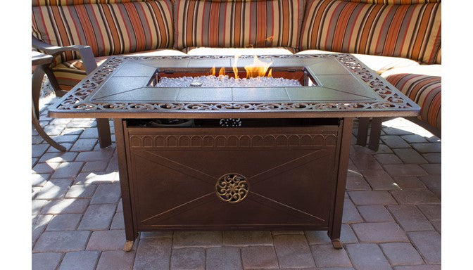 Az Patio Rectangular Cast Aluminum Decorative Firepit FS-1212-T-10