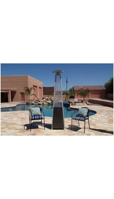 Az Patio Residential Hammered Silver Glass Tube Patio Heater-40000Btus HLDS01-GTCB