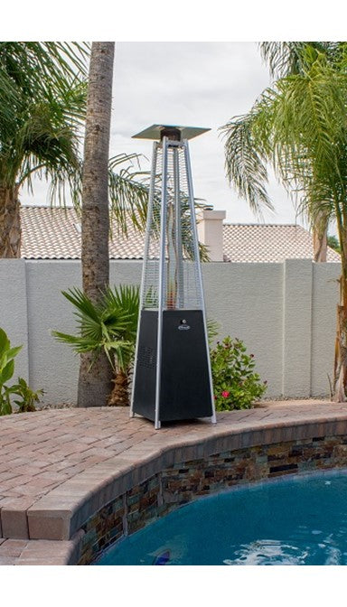 Az Patio Residential Matte Black Glass Tube Patio Heater-40000 Btus HLDS01-GTPC