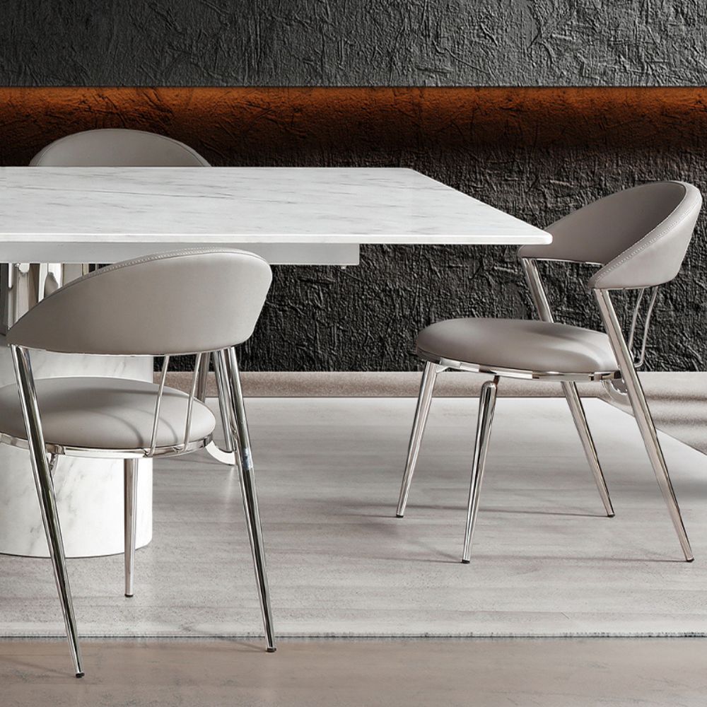 lifestyle Geneva Grey Faux Leather Set of 2 Dining Chair, goldstardining.com
