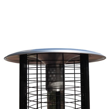 Az Patio Round Glass Cylinder Heater In Black With Black Tube HLDS01-GCH-BLK