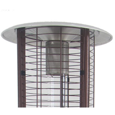 Az Patio Round Glass Cylinder Heater In Hammered Bronze With Clear Tube HLDS01-GCH-BRZ