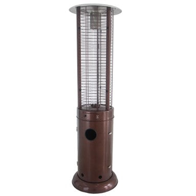 Az Patio Round Glass Cylinder Heater In Hammered Bronze With Clear Tube HLDS01-GCH-BRZ