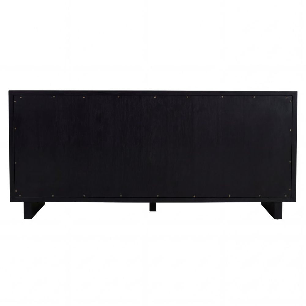 rear black Halmstad 63" Natural Wood Sideboard, goldstardining.com
