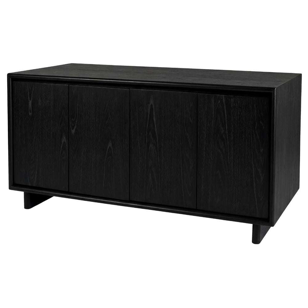 black Halmstad 63" Natural Wood Sideboard, goldstardining.com