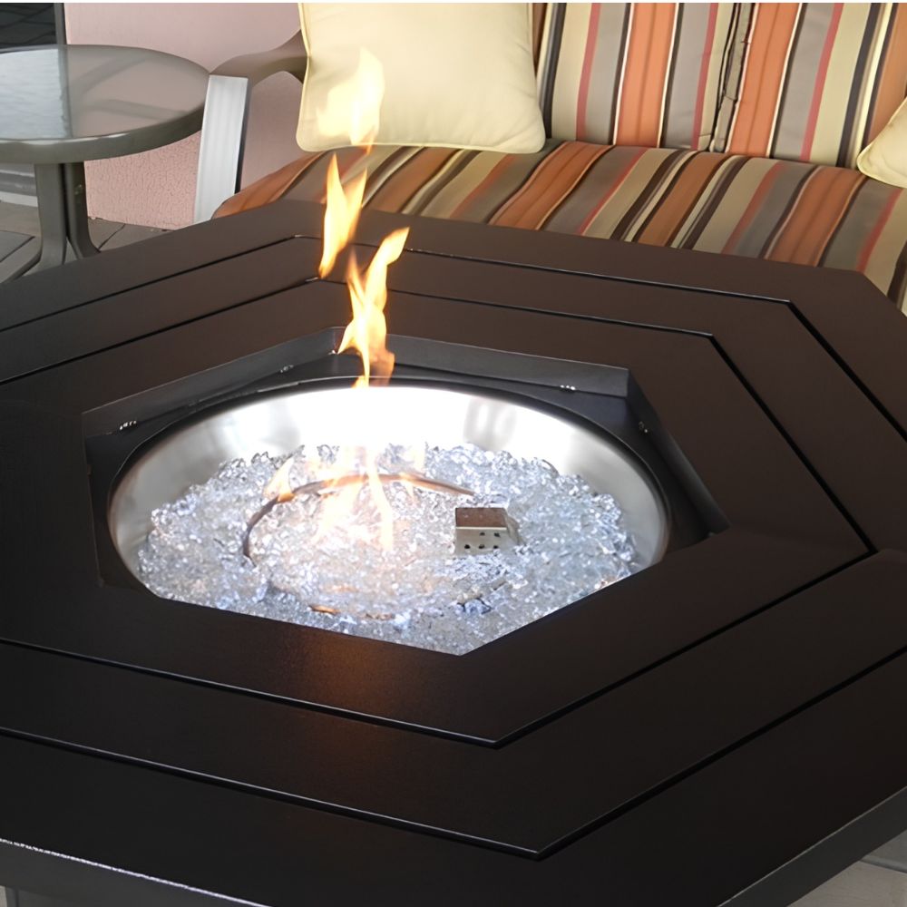 AZ Patio Hammered Bronze Hexagon Aluminum Fire Pit Table