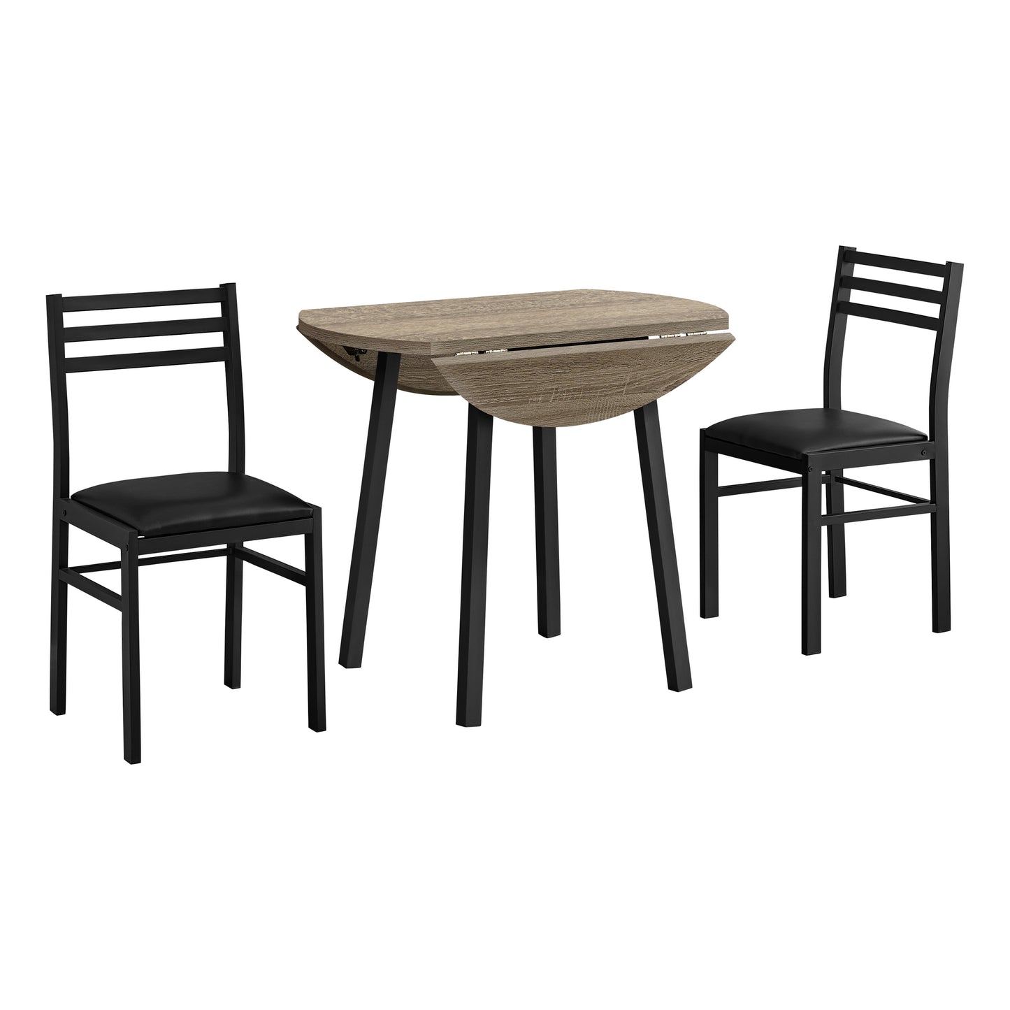 Monarch Specialties Dining Table Set, 3pcs Set, Small, 35" Drop Leaf I 1003