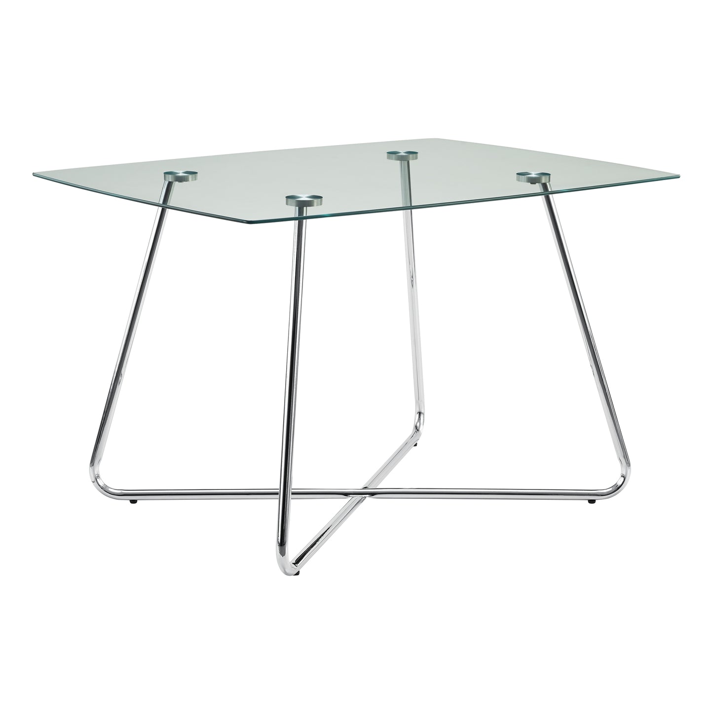 Monarch Specialties Dining Table, 48" Rectangular Tempered Glass I 1069