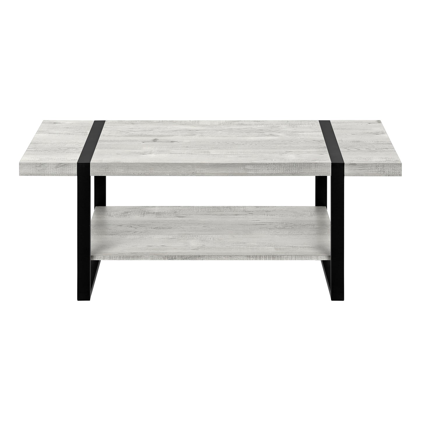 Monarch Specialties Coffee Table, Rectangular, 48"L, Grey, Black I 2855