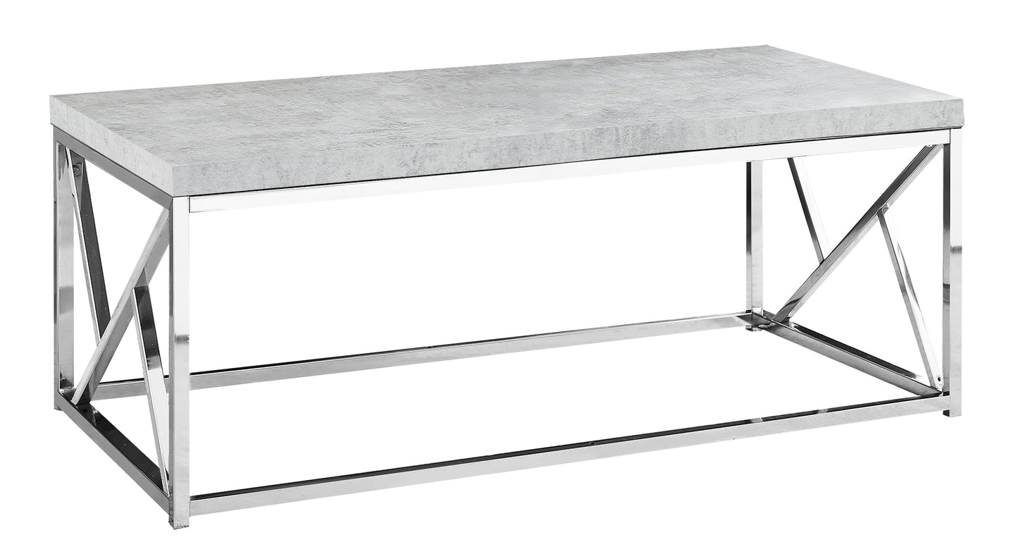 Monarch Specialties Coffee Table, Rectangular, 48"L, Metal, Laminate, Grey I 3375