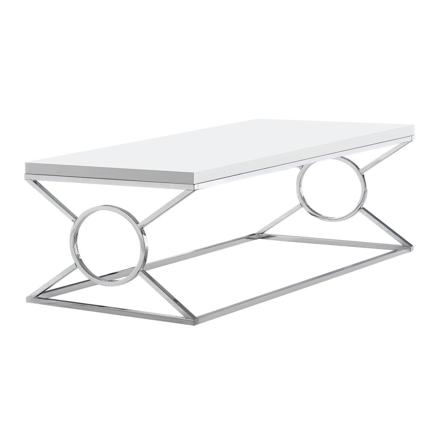 Monarch Specialties Coffee Table, Rectangular, 44"L, Glossy White, I 3400