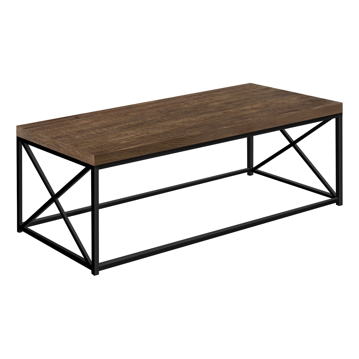 Monarch Specialties Coffee Table, Rectangular, 44"L, Brown, Black, I 3416