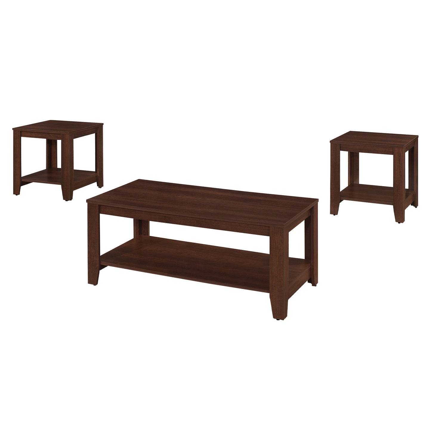 Monarch Specialties Table Set, 3pcs Set, Brown, I 7993P