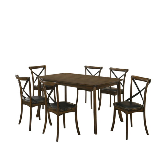 Furniture of America Marcan Transitional 7-Piece Wood Dining Set IDF-3148T-7PC