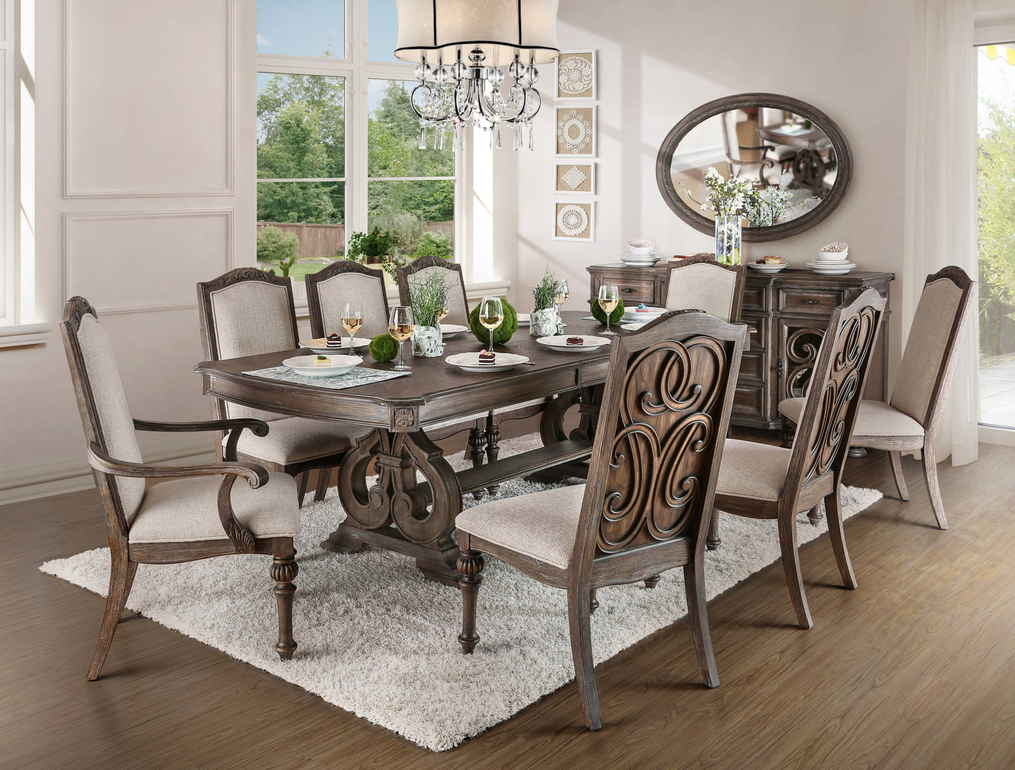 Furniture of America Sorensen Rustic Dining Table with 18" Leaf in Rustic Natural Tone IDF-3150T