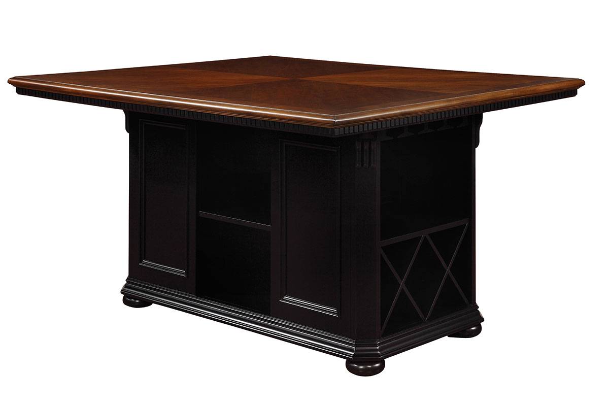 Furniture of America Barbara Cottage Multi-Storage Counter Height Table in Cherry and Black/White