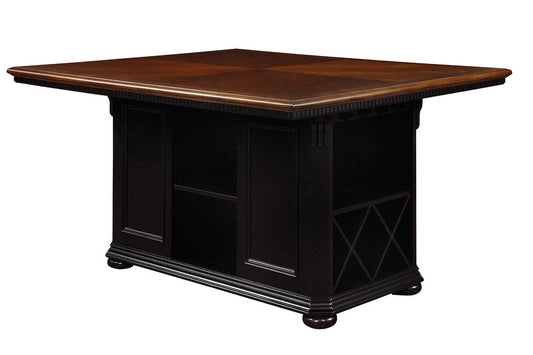 Furniture of America Barbara Cottage Multi-Storage Counter Height Table in Cherry and Black/White