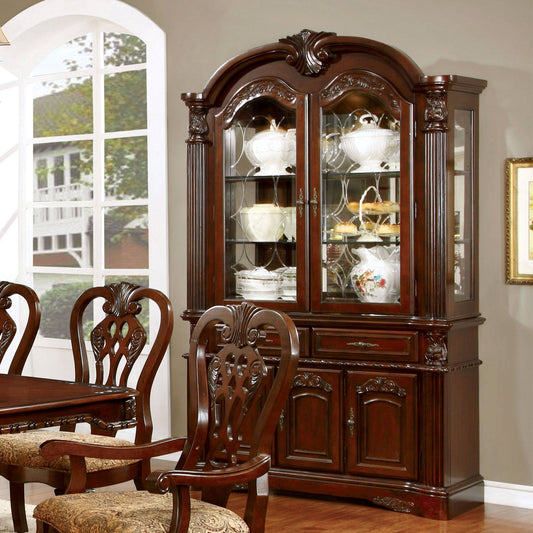 Furniture of America Clay Traditional Multi-Storage Hutch and Buffet IDF-3212HB