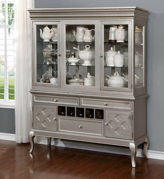 Furniture of America Mora Contemporary Multi-Storage Hutch and Buffet IDF-3219HB-SET