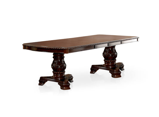 Furniture of America Bell Traditional 2-Extension Leaves Dining Table IDF-3319T