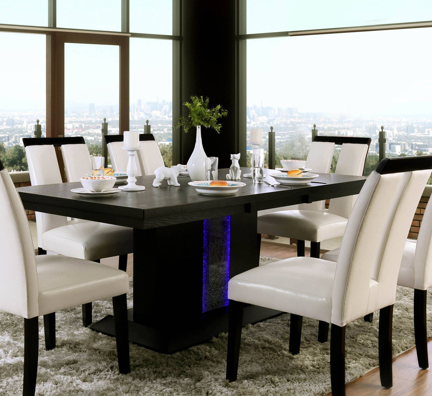 Furniture of America Winnet Contemporary LED Dining Table IDF-3394T