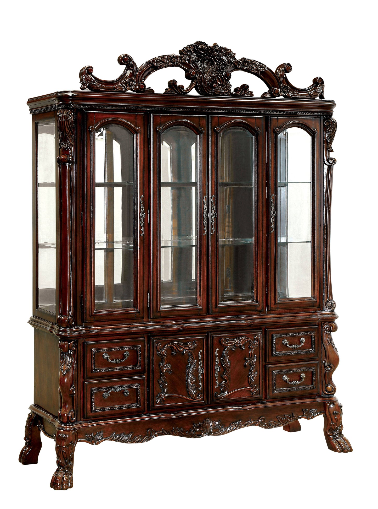 Furniture of America Ellas Traditional Multi-Storage Hutch and Buffet IDF-3557CH-HB