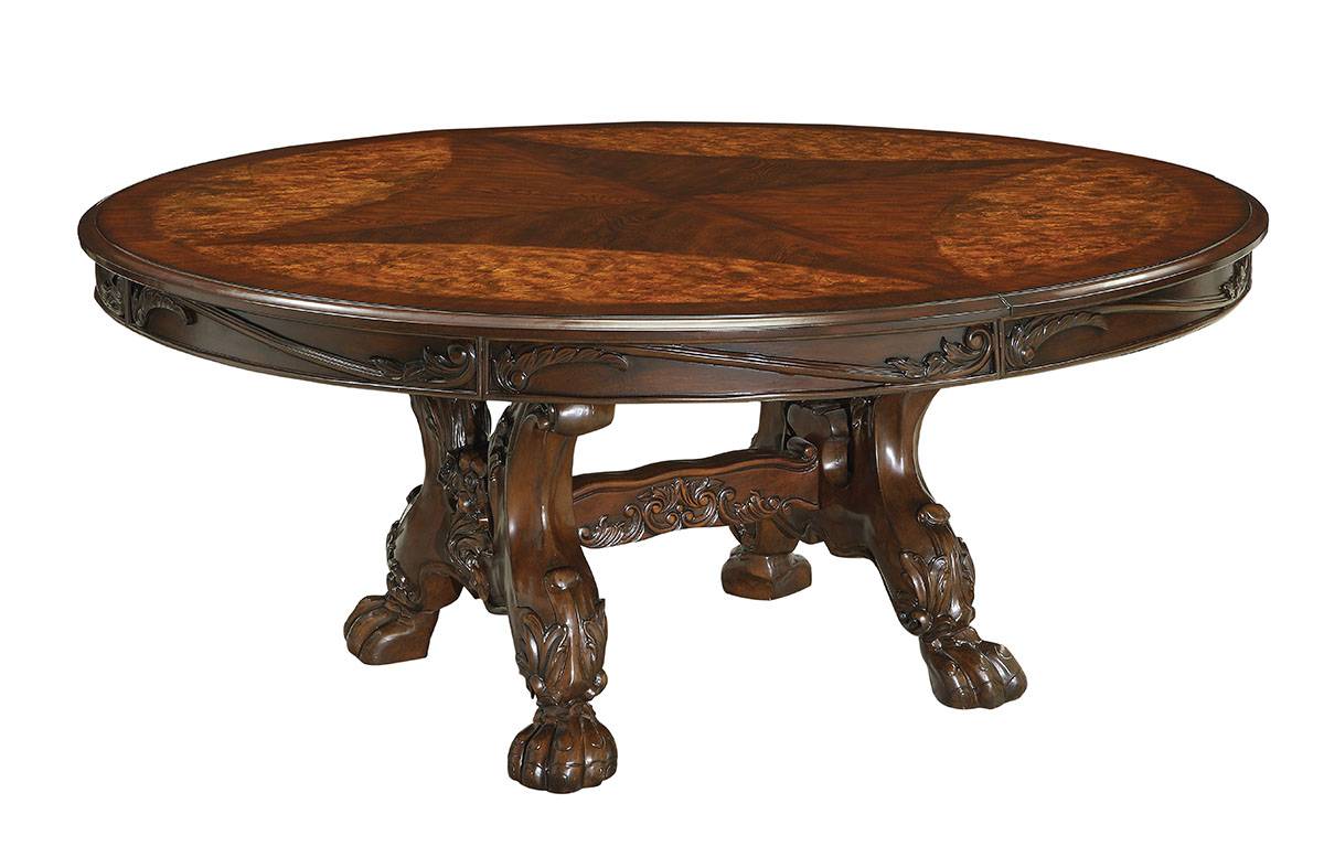 Furniture of America Ellas Traditional Round Dining Table IDF-3557CH-RT