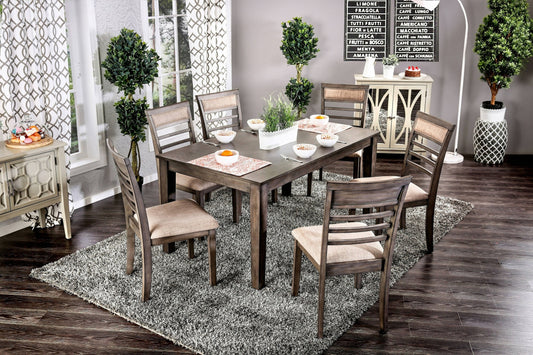 Furniture of America Adinna Transitional 7-Piece Solid Wood Dining Set IDF-3607T-7PK