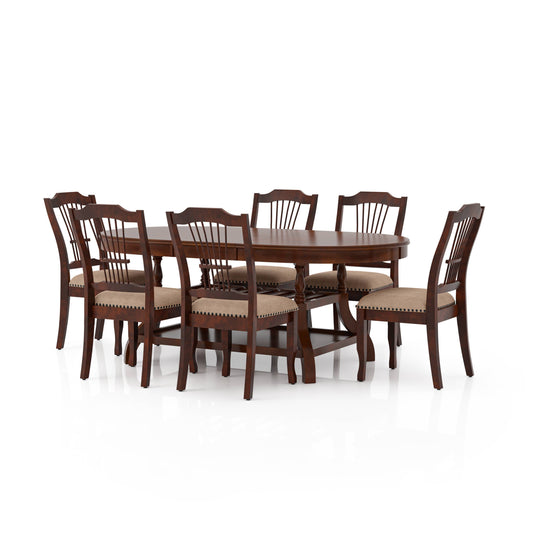 Furniture of America Gemini Transitional 7-Piece Solid Wood Dining Set IDF-3626T-7PC