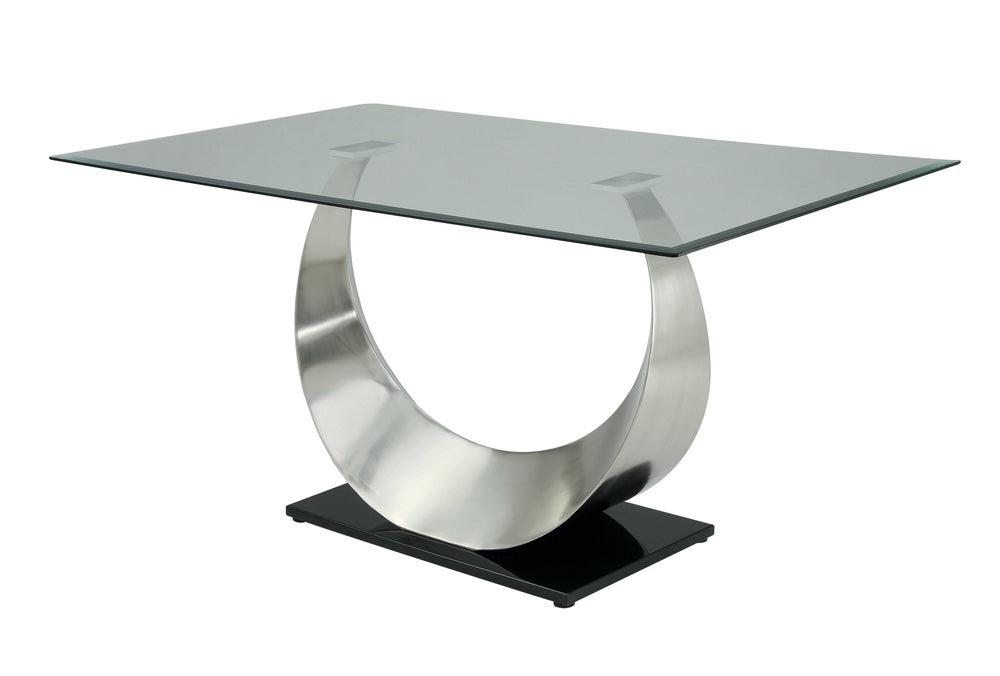 Furniture of America Sheena Contemporary Glass Top Dining Table IDF-3726T