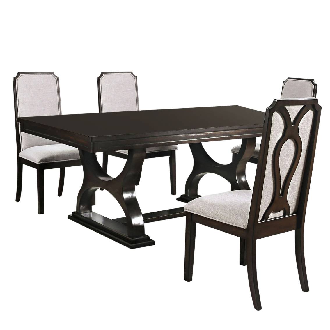 Furniture of America Grammercy Transitional 5-Piece Solid Wood Dining Set IDF-3734T-5PC