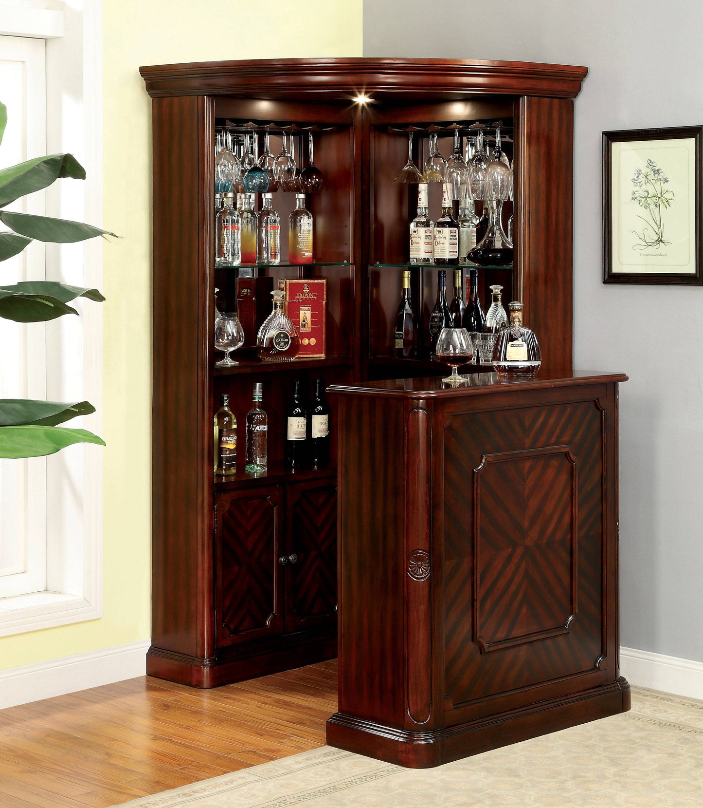 Furniture of America Nema Traditional Multi-Storage Curio Cabinet IDF-CR142