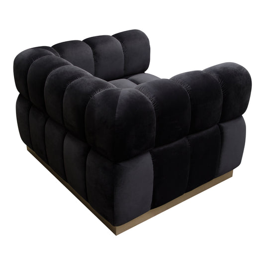 Diamond Sofa Image Low Profile Chair in Black Velvet w/ Brushed Gold Base IMAGECHBL